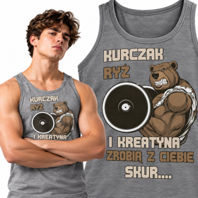 TANK TOP NA SIŁOWNIĘ   KURCZAK RYŻ SIWA